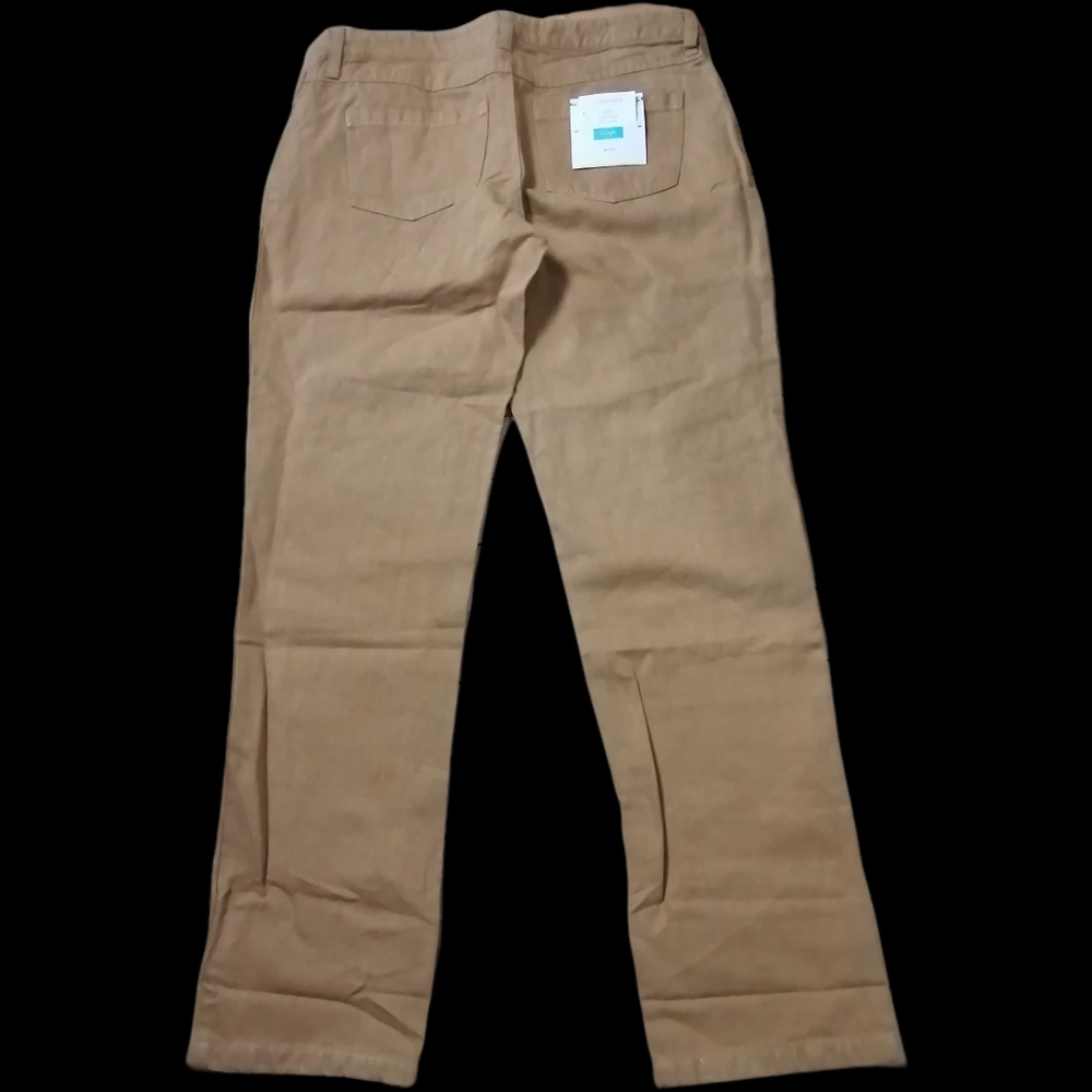 🍂 32"W, vintage y2k orange/olive linen & cotton blend pans by HYPHEN